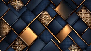 深蓝黑金拼接质感背景图