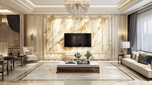奢华大理石客厅室内设计