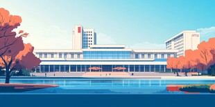 秋日校园建筑风景