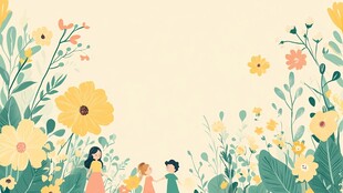 花丛中的温馨亲子时光