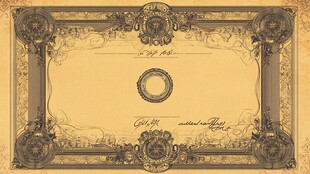 复古华丽证书模板