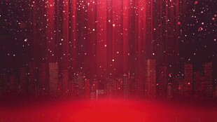 红色梦幻城市夜景背景