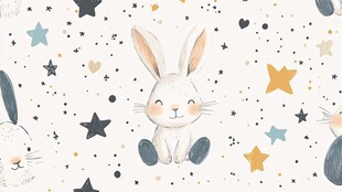 可爱兔子星星图案背景