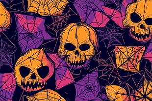 万圣节主题南瓜骷髅图案