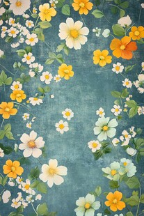 复古风花卉背景图