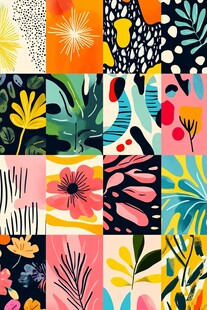 多彩花卉植物图案集合