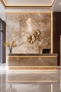 豪华大理石前台接待区
