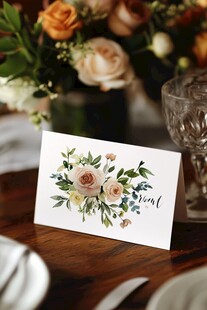 花卉装饰卡片 优雅餐桌布置