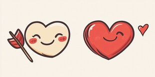 可爱爱心插画 浪漫氛围感