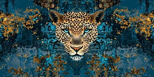 豹纹艺术风豹子头部图像