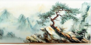 迎客松屹立于山水间