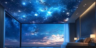 梦幻星空卧室墙面装饰