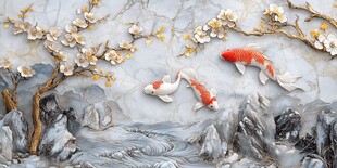 玉雕锦鲤图 灵动自然之美