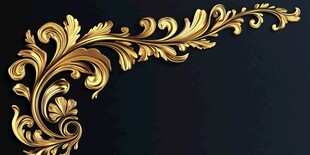 黑金奢华古典装饰花纹角花