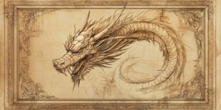 中式古典龙的精美线稿图