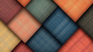 多彩格子布料拼接图案