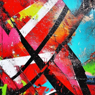 多彩几何涂鸦艺术墙面