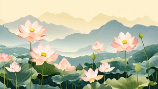 山间荷韵 清新自然之景