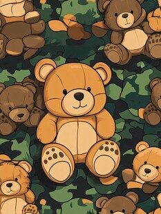 小熊迷彩图案 童趣满满