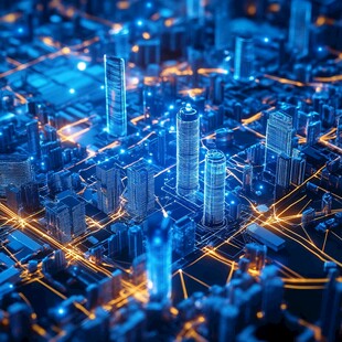 未来科技感的璀璨城市景观