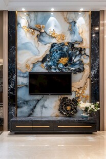 奢华大理石电视背景墙设计
