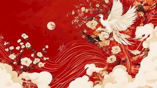 瑞凤呈祥 中式喜庆背景图
