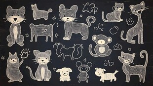 可爱手绘风萌宠动物集合