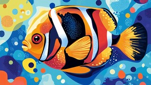 梦幻小丑鱼畅游多彩海底