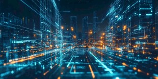 未来都市科技夜景