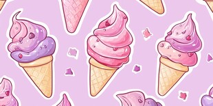 梦幻粉色系冰淇淋图案