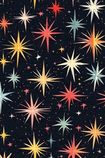 梦幻多彩星星图案背景