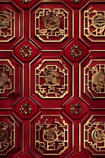 中式红金雕花传统图案