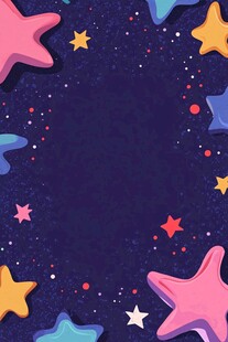 梦幻星空星星边框背景图