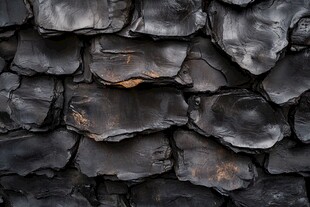 黑色石板墙纹理特写