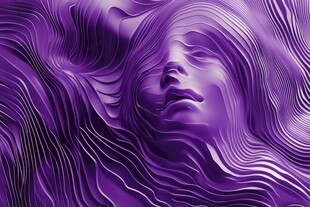 紫色波浪质感抽象人物头像