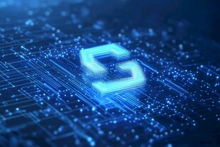 科技感5G符号与电路背景