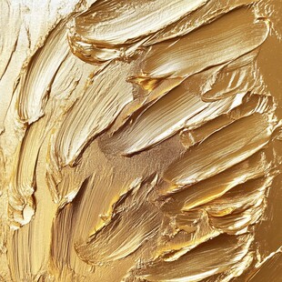 金色油画笔触纹理特写