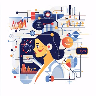 科技女性与前沿医疗元素