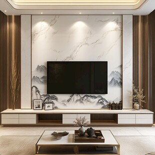 新中式客厅电视背景墙设计