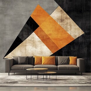 几何图案客厅沙发背景墙