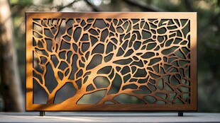 镂空树形金属装饰屏风