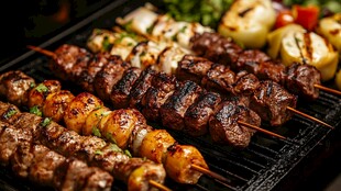 美味烤串 诱人色泽与香气