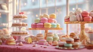 甜蜜马卡龙盛宴摆台