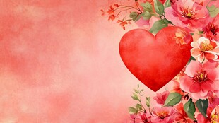 爱心繁花背景图