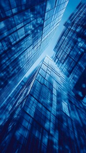 仰视都市摩天大楼景观