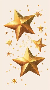 金色闪耀星星装饰图案