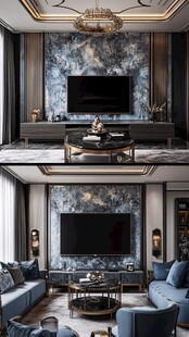 现代轻奢风客厅装修效果图