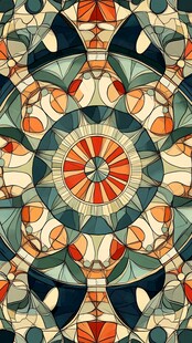 多彩几何拼贴艺术图案