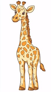 可爱长颈鹿卡通插画形象