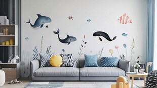 海洋风客厅沙发背景墙装饰